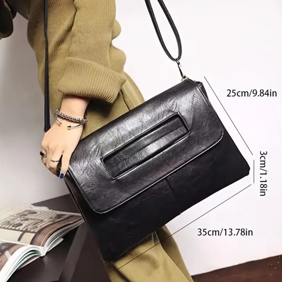 Vegan Leather Convertible Clutch or Shoulder bag - Picture 2 of 4